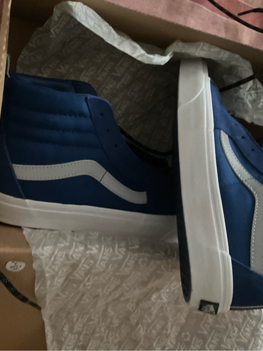 Vans Blue & White High-Top Skate Sneakers